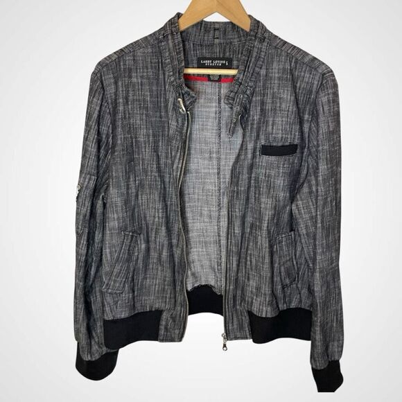 LARRY LEVINE Stretch Lightweight Zip Front Jacket, XL - Picture 2 of 7